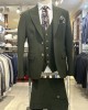İtalyan Stil Kırlangıç Yaka En Boy Likra Slim Fit Takım Elbise Yeşil