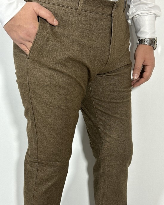Slim Fit Klasik Pantolon Kahverengi